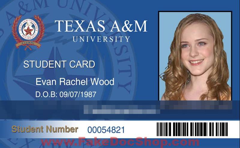 Texas A&M University ID Template