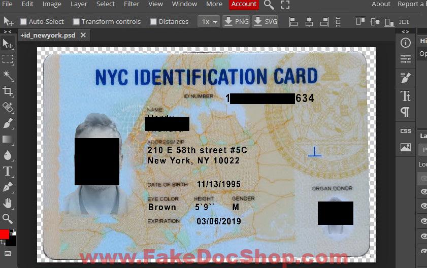 US Fake Id card New york Psd template