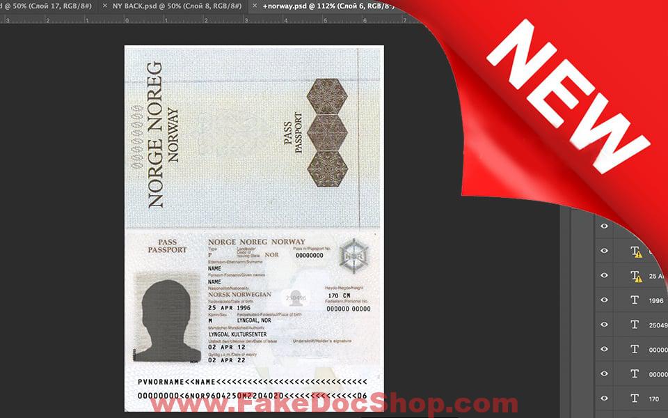 Norway Passport psd template New 2022 free download
