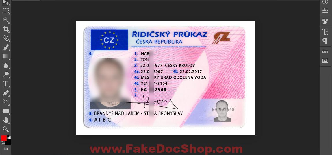 Czech Republic Driver License Template In PSD Format
