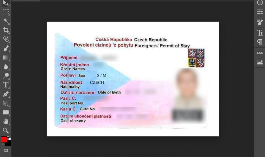 Czech Republic ID Card Template In PSD Format