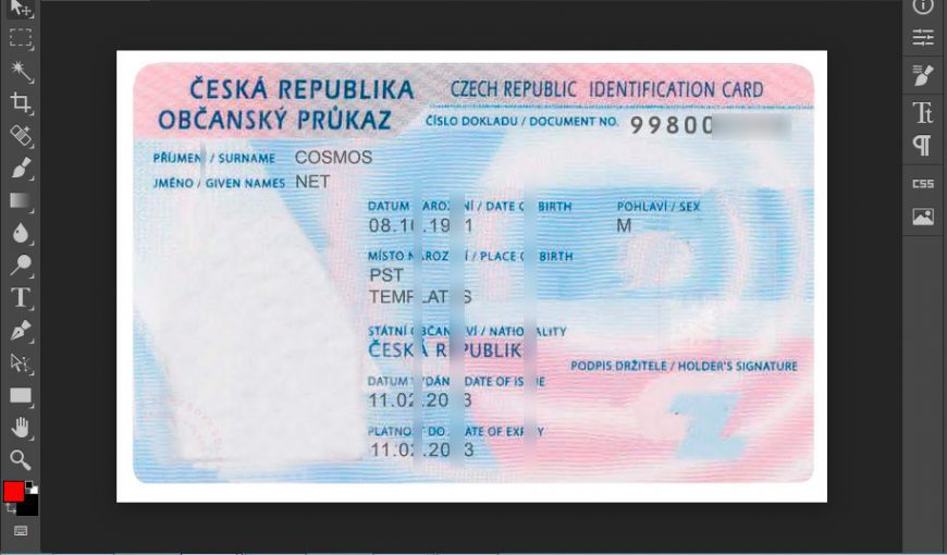 Czech Republic ID Card Template V1 In PSD Format