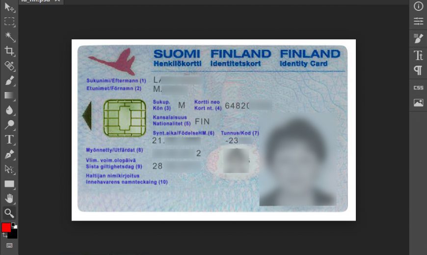 Finland ID Card Template In PSD Format 1