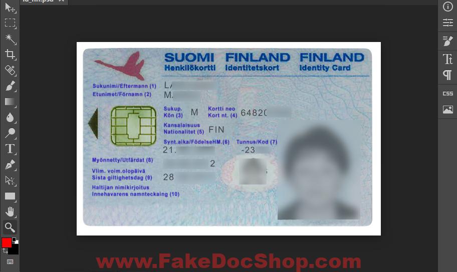 Finland ID Card Template In PSD Format 1