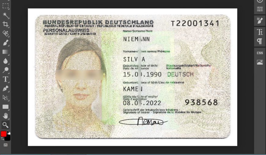 Germany ID Card Template In PSD Format 1