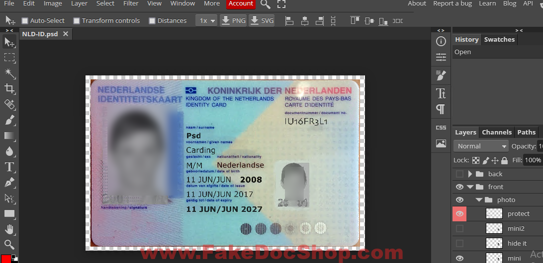 Netherlands ID Card Template Psd