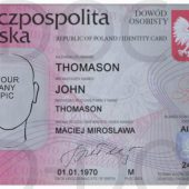 poland id card template in psd format