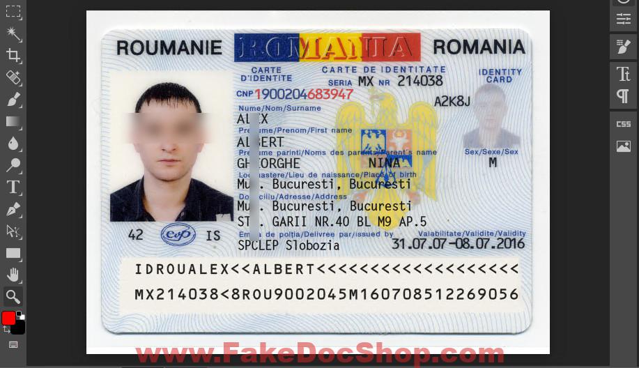 Romanian ID Card Template In PSD Format