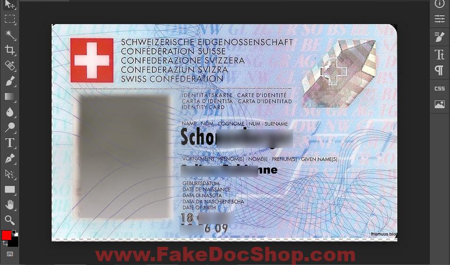 Switzerland ID Card template In PSD Format