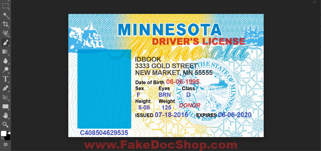 Minnesota Drivers License Template In PSD Format