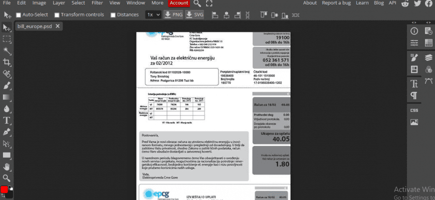 electricity utility bill template