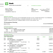 TD bank Statement Template