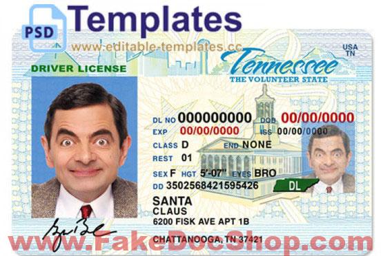 Tennessee Driving Licence Template Fakedocshop