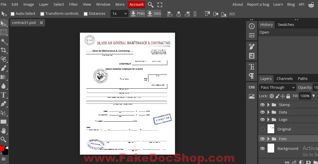 fake contract psd