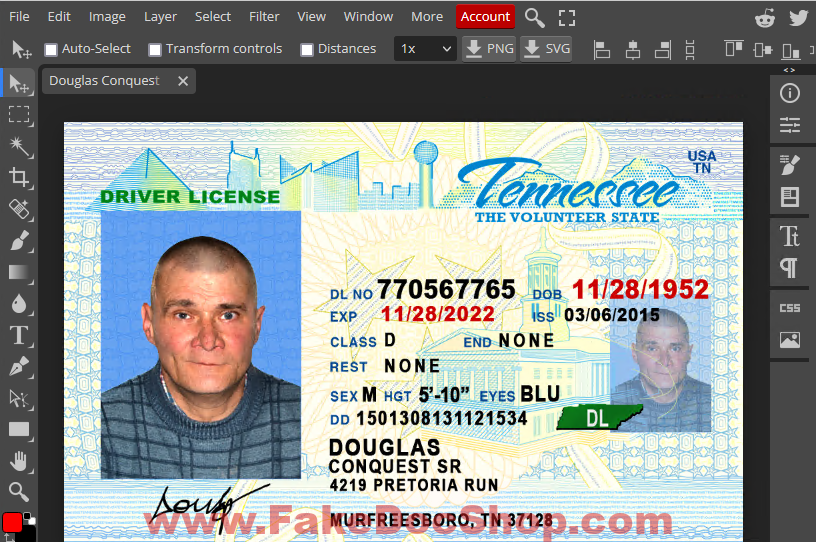 alien driving licence psd template