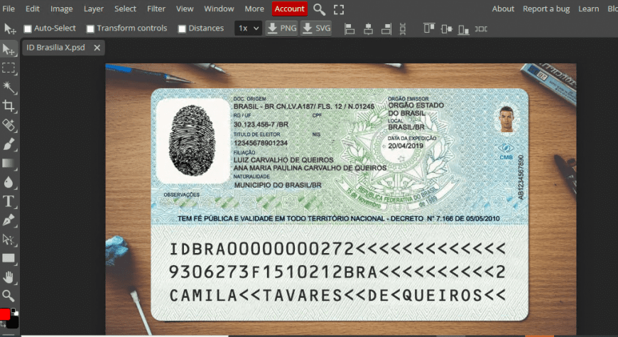 Brazil ID Card Psd Template