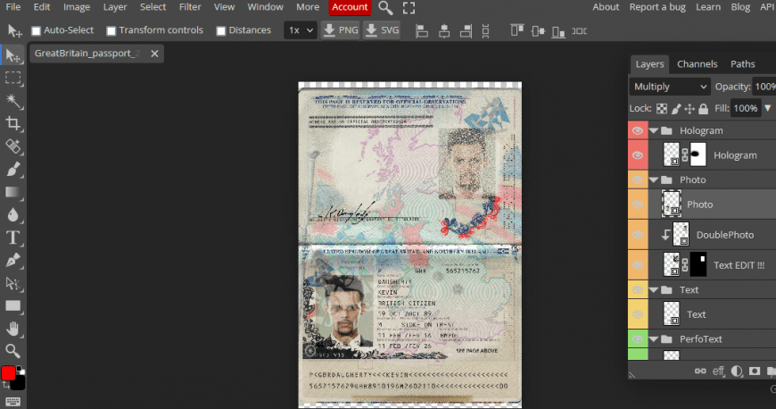 british passport template psd