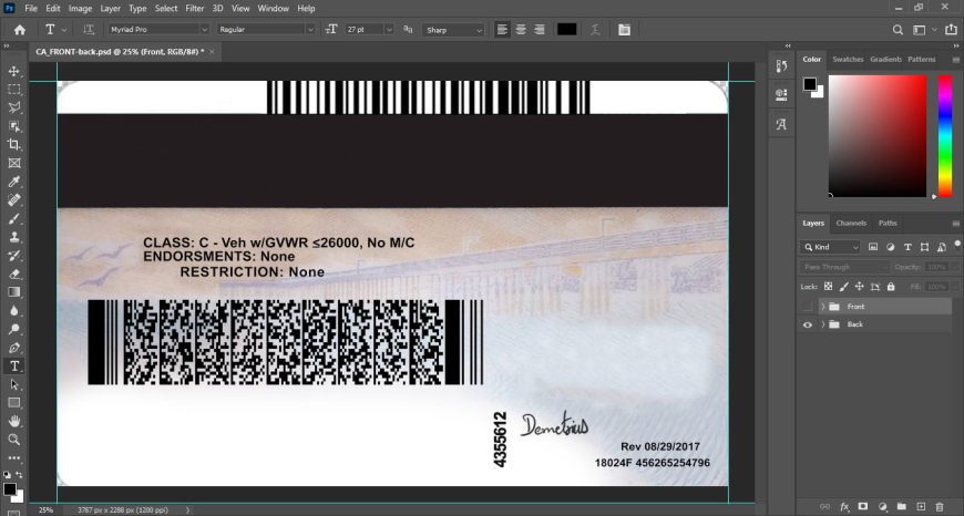 California Driver License Psd Template New 2022