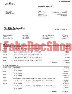 Fifth Third Bank Statement New Template - Fakedocshop