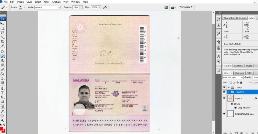 Malaysia passport psd template