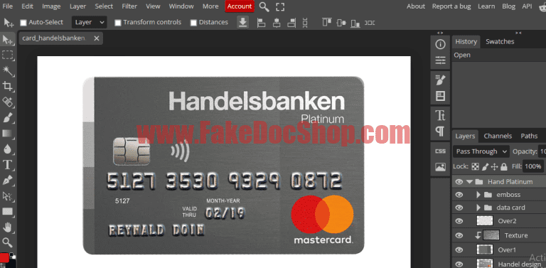 Norway Handelsbanken Mastercard Psd Template Fakedocshop