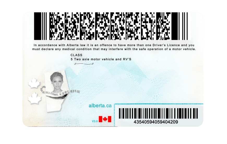 Canada-Alberta Driver license PSD Template