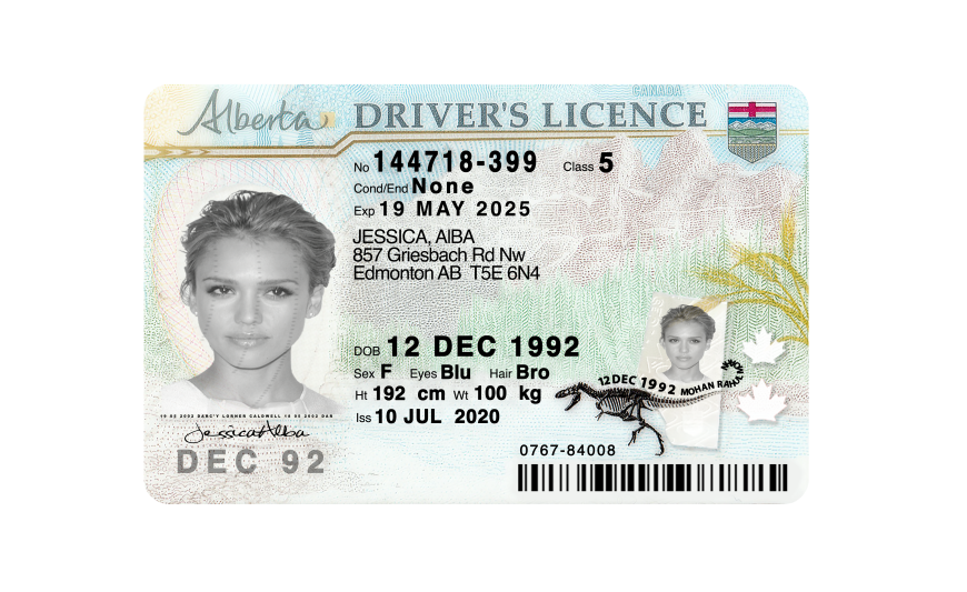 Canada-Alberta Driver license PSD Template