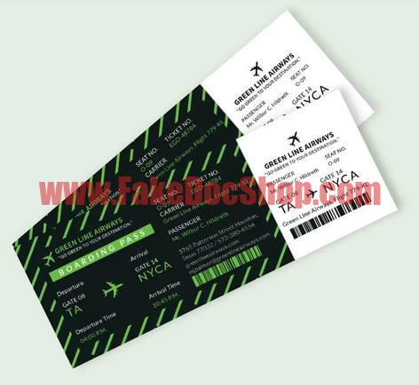 Fake Airplane Boarding Pass Ticket PSD Template v1