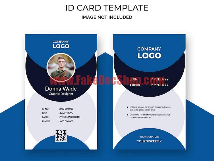 Fake Corporate office id card PSD template