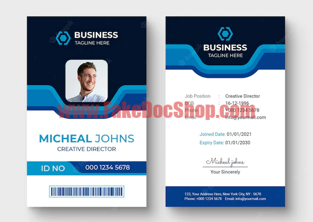Fake office employee id card template v2 (free Download)