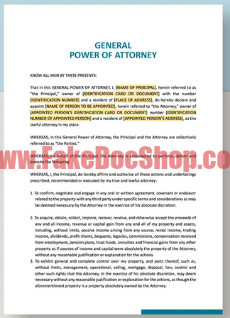 General Power of Attorney Template