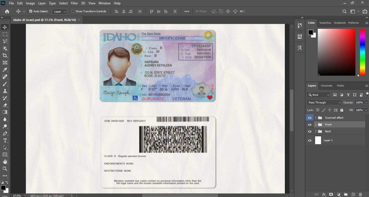 Idaho Driver License PSD Template New2022 1 Idaho Driver License PSD Template New2022