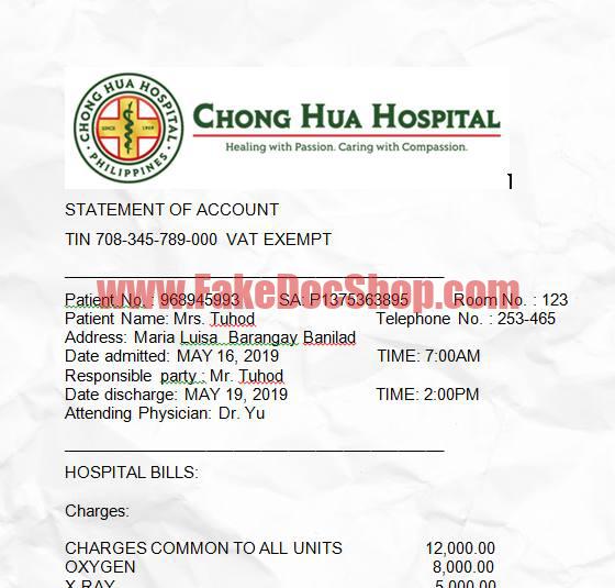 Philippines Hospital Utility Bill Template