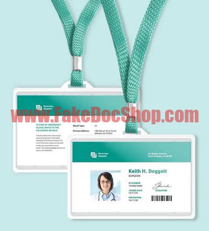 Fake Hospital ID Card PSD Template