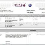 QATAR Airways E-ticket Template
