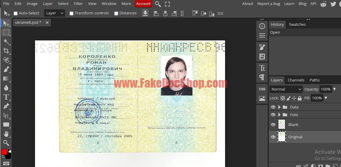 Ukraine Identification document Psd Template (v2)