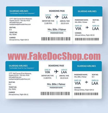 fake Airline Ticket PSD Template