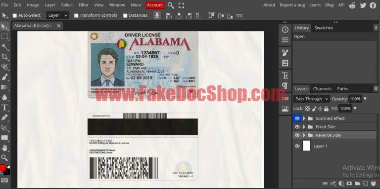 free alabama drivers license template software