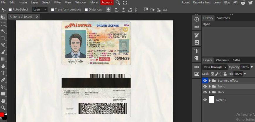 Arizona Driver License Psd Template New 2022 Fakedocshop