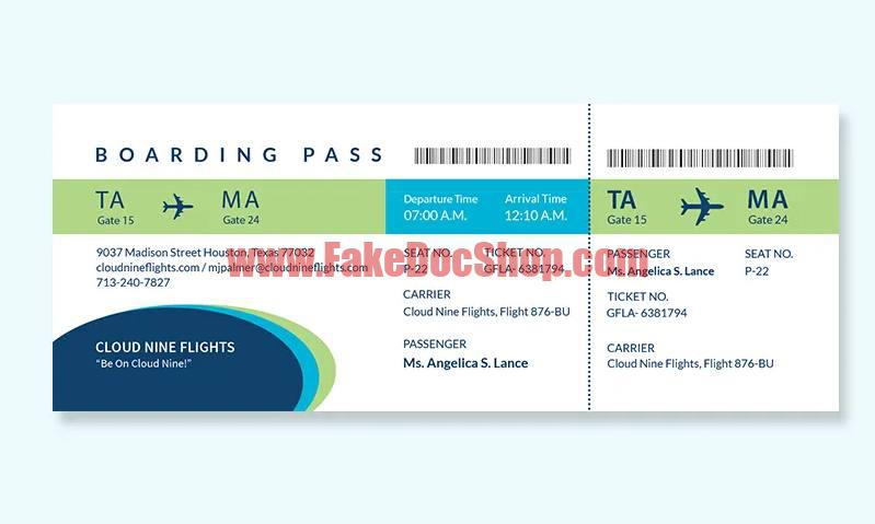 Boarding Pass Airline Ticket Psd Template