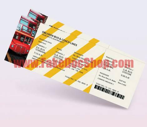 Bus Travel Ticket Template psd template