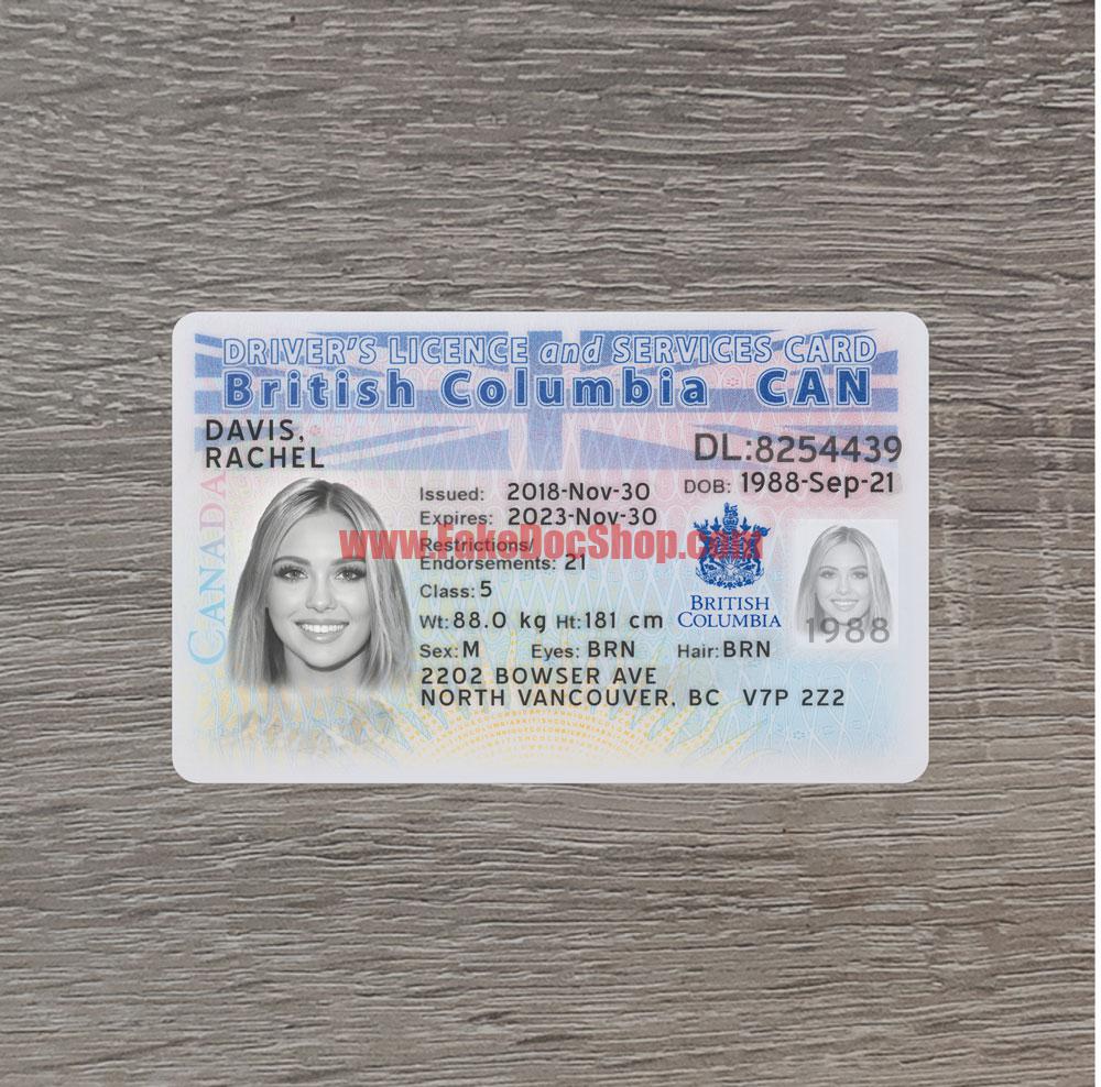 Canada british columbia driver license