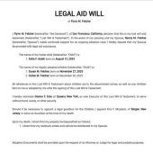 Legal Aid Will Template