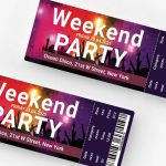 Weekend Party Ticket PSD Template