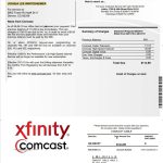xfinity comcast Utility bill template