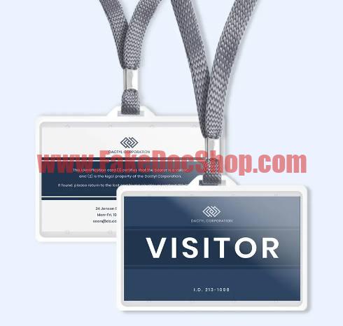 Fake Company Visitor ID Card Template
