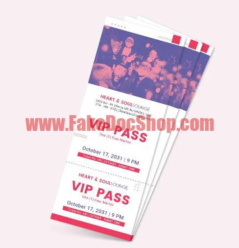 VIP Pass Ticket PSD Template - Fakedocshop
