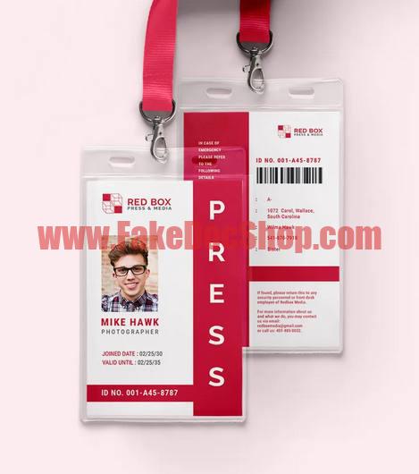 Vertical Press ID Card Template