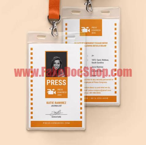 Official Press ID Card Template