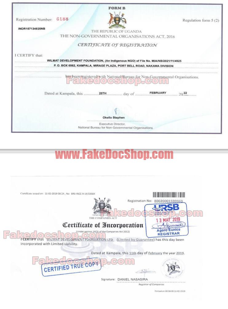 uganda certificate of registration